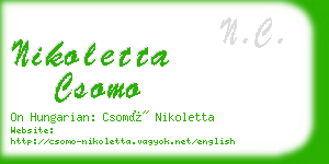 nikoletta csomo business card